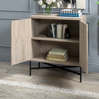 28" Wood Grain Accent Cabinet with Textured Doors - Storage Organizer