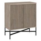 28" Wood Grain Accent Cabinet with Textured Doors - Storage Organizer
