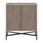 28" Wood Grain Accent Cabinet with Textured Doors - Storage Organizer