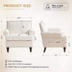 Modern Nailhead Accent Chair Arm Chairs Set of 2