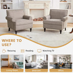 Modern Nailhead Accent Chair Arm Chairs Set of 2