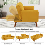 75.39 Sofa Bed, Convertible Sleeper Couch with Pillows, Foldable Loveseat Furniture for Living Room