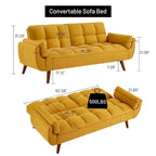 75.39 Sofa Bed, Convertible Sleeper Couch with Pillows, Foldable Loveseat Furniture for Living Room