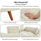 75.39 Sofa Bed, Convertible Sleeper Couch with Pillows, Foldable Loveseat Furniture for Living Room