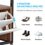 Industrial Black Metal Coat Rack with Shoe Bench - 5-in-1 Entryway Organizer