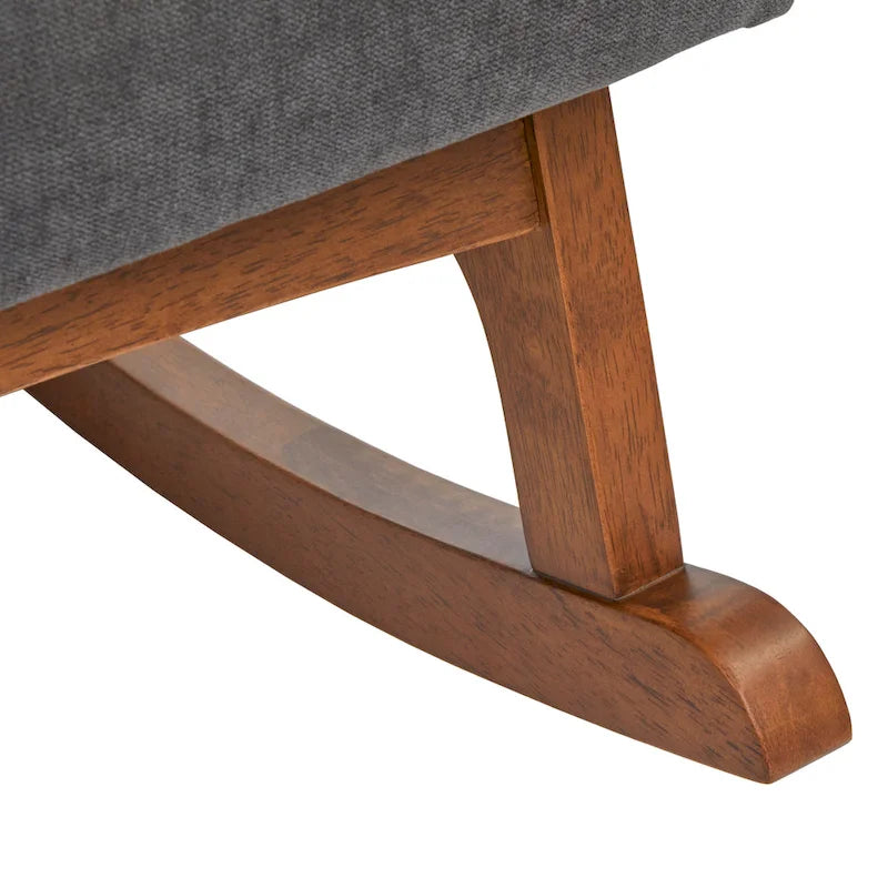 Grey Mid-Century Modern Rocking Chair - Single Seat
