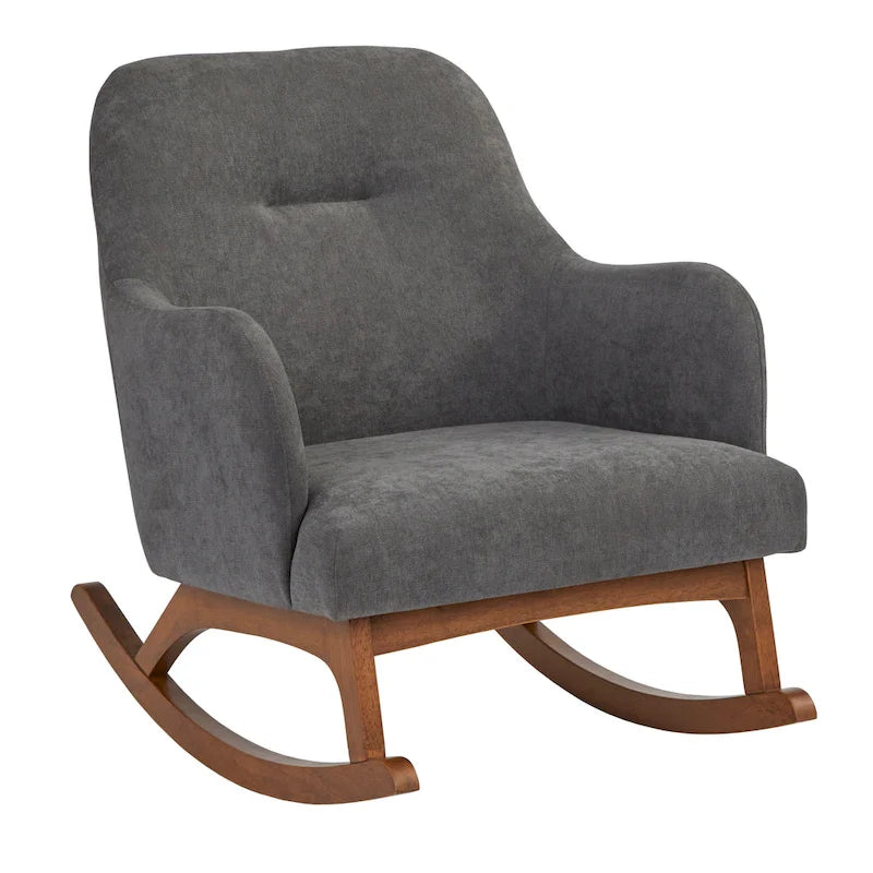 Grey Mid-Century Modern Rocking Chair - Single Seat