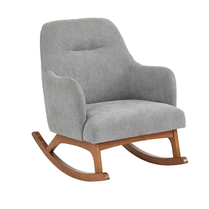Grey Mid-Century Modern Rocking Chair - Single Seat