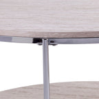 Round Faux Marble Coffee Table with Shelf - Champagne Gold - 2-4 People