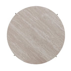 Round Faux Marble Coffee Table with Shelf - Champagne Gold - 2-4 People