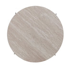 Round Faux Marble Coffee Table with Shelf - Champagne Gold - 2-4 People