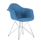 Chrome Steel Leg Dining Armchairs Set of 2 - Blue/Grey