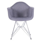 Chrome Steel Leg Dining Armchairs Set of 2 - Blue/Grey