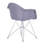 Chrome Steel Leg Dining Armchairs Set of 2 - Blue/Grey
