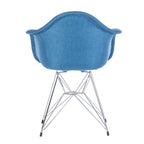 Chrome Steel Leg Dining Armchairs Set of 2 - Blue/Grey