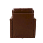 Genuine Leather 360 Swivel Armchair with Nailhead Trims