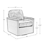Genuine Leather 360 Swivel Armchair with Nailhead Trims