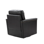 Genuine Leather 360 Swivel Armchair with Nailhead Trims