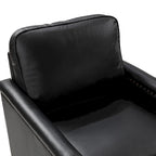 Genuine Leather 360 Swivel Armchair with Nailhead Trims