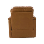 Genuine Leather 360 Swivel Armchair with Nailhead Trims