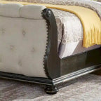 Beige Upholstered Sleigh Bed - Queen/King Size