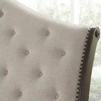 Beige Upholstered Sleigh Bed - Queen/King Size