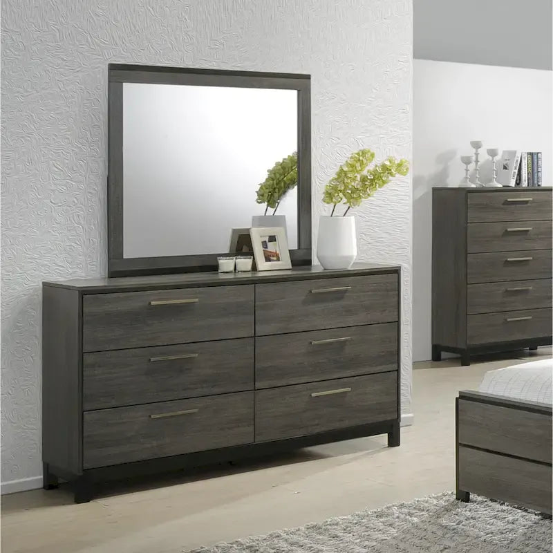 Grey Wood Queen Bedroom Set - 5 Piece