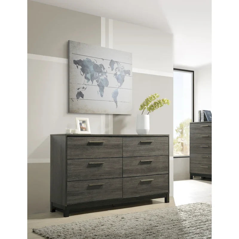 Grey Wood Queen Bedroom Set - 5 Piece