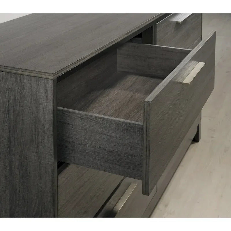 Grey Wood Queen Bedroom Set - 5 Piece