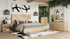 Natural Oak Bed with Rectangular Headboard - Queen/King