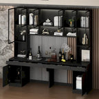 Black Double Desk Workstation with Storage for Two