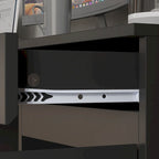Black Double Desk Workstation with Storage for Two