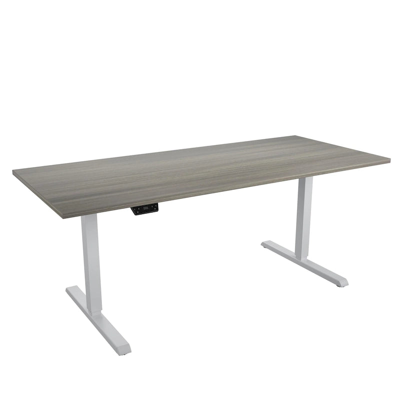 Adjustable Height Standing Desk - Espresso/White/Gray - Single User