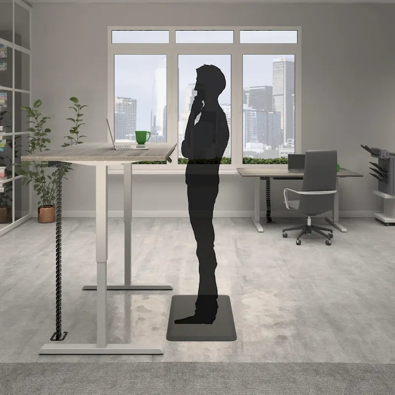 Adjustable Height Standing Desk - Espresso/White/Gray - Single User
