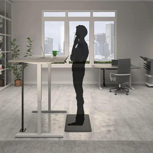 Adjustable Height Standing Desk - Espresso/White/Gray - Single User