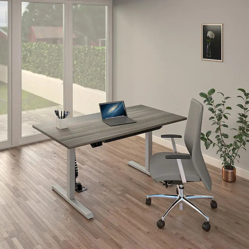 Adjustable Height Standing Desk - Espresso/White/Gray - Single User