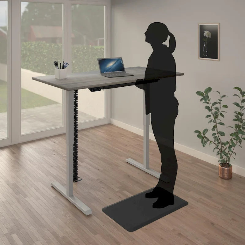 Adjustable Height Standing Desk - Espresso/White/Gray - Single User