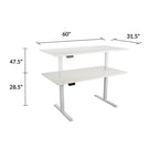 Adjustable Height Standing Desk - Espresso/White/Gray - Single User