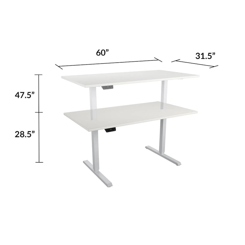 Adjustable Height Standing Desk - Espresso/White/Gray - Single User