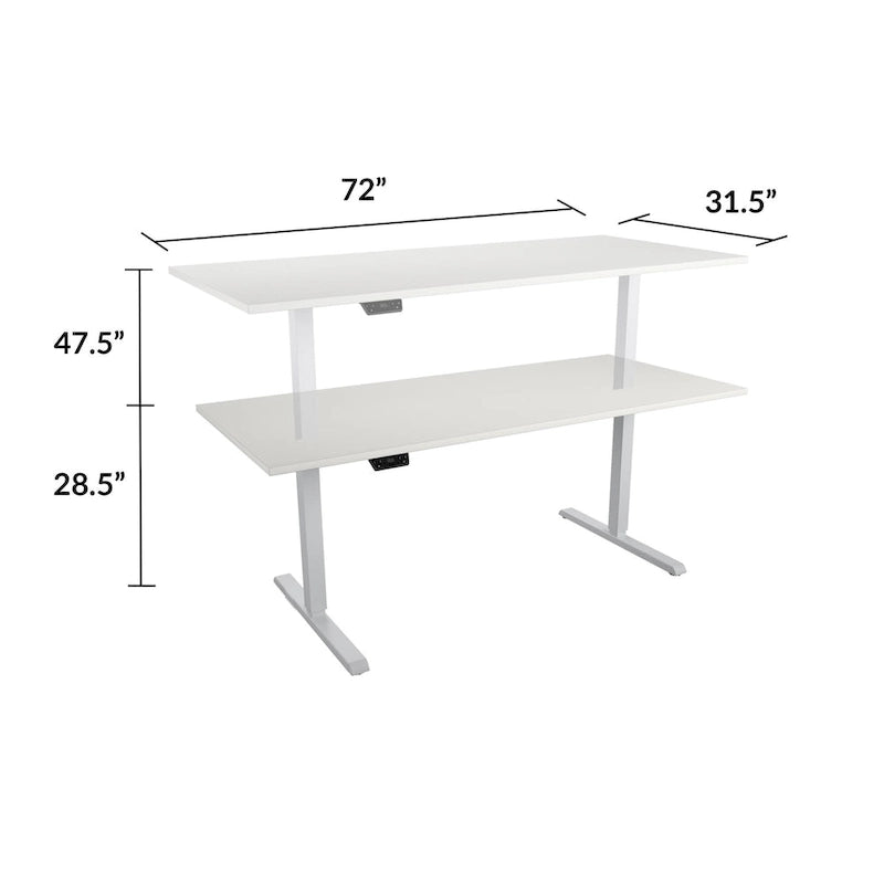 Adjustable Height Standing Desk - Espresso/White/Gray - Single User
