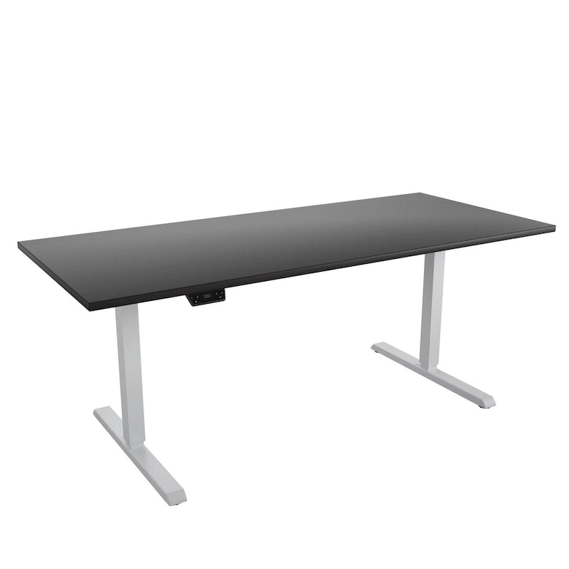Adjustable Height Standing Desk - Espresso/White/Gray - Single User