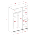 Solid Wood Wardrobe Armoire with Sliding Doors - Multiple Configurations