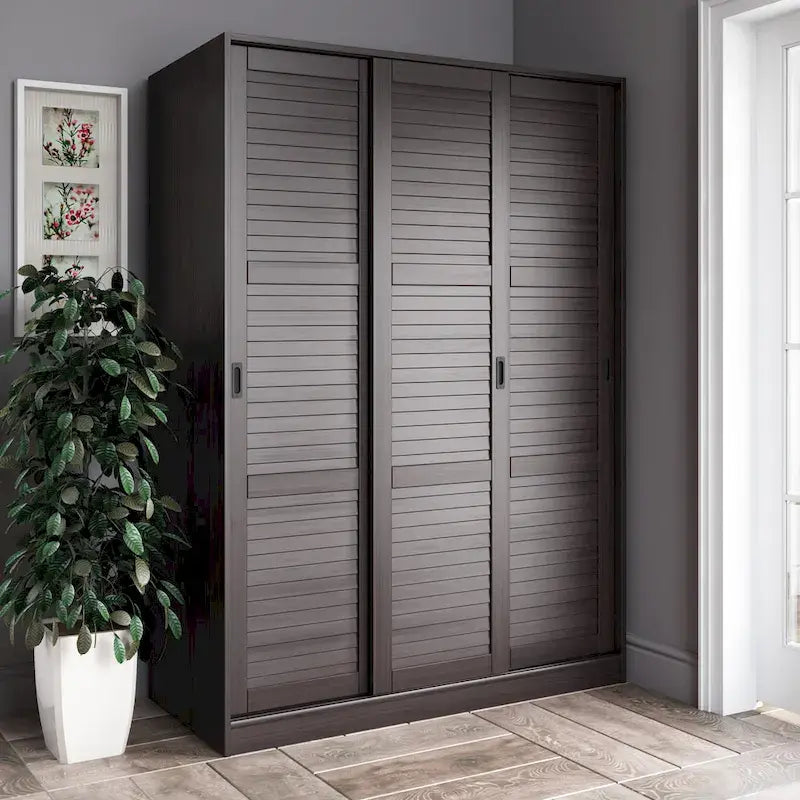 Solid Wood Wardrobe Armoire with Sliding Doors - Multiple Configurations