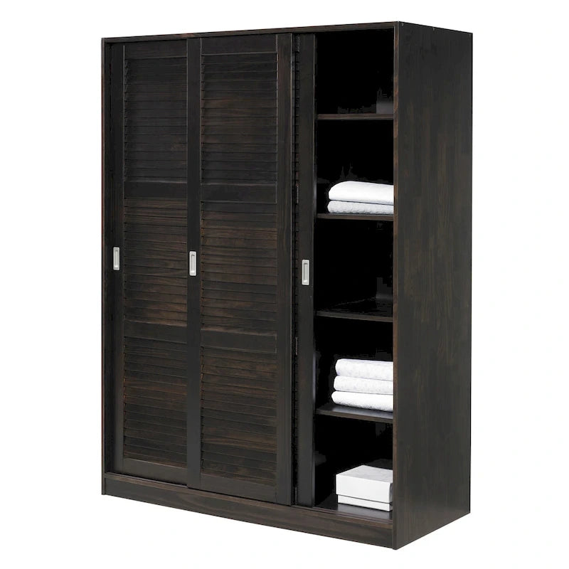Solid Wood Wardrobe Armoire with Sliding Doors - Multiple Configurations