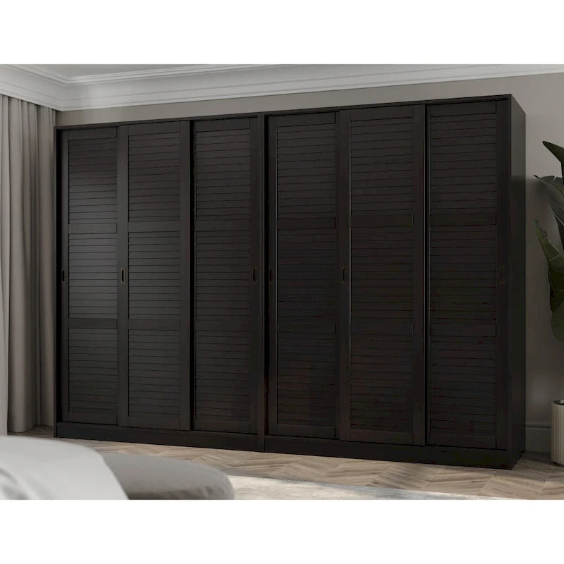 Solid Wood Wardrobe Armoire with Sliding Doors - Multiple Configurations