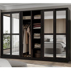 Solid Wood Wardrobe Armoire with Sliding Doors - Multiple Configurations