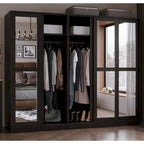 Solid Wood Wardrobe Armoire with Sliding Doors - Multiple Configurations