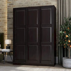 Solid Wood Wardrobe Armoire with Sliding Doors - Multiple Configurations