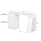 Modern Writing Desk with Drawers - Grey/White - Single User