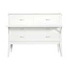 White Full Murphy Bed Desk with Memory Foam Mattress